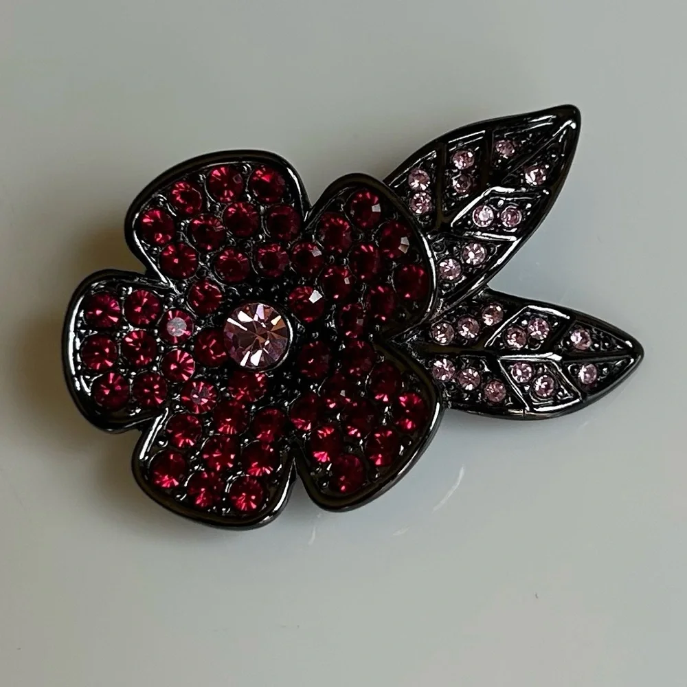Givenchy Pavé Flower Crystal Brooch Y2K Jewelry